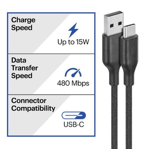 Best Buy essentials™ 10' USB-C to USB Braided Charge-and-Sync Cable - Black BUY IN EUROPE