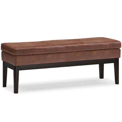 Simpli Home - Carlson Ottoman Bench - Distressed Saddle Brown