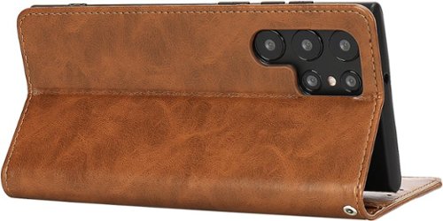 SaharaCase Genuine Leather Folio Wallet Case for Samsung Galaxy S24 Ultra - Brown GLOBAL SHIPPING