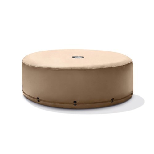 Intex - Round Energy Efficient Replacement Spa Cover - Tan-Front_Standard 