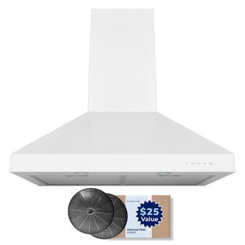 Hauslane - 30 inches - Convertible - Wall Range Hood - Matte White-Front_Standard 