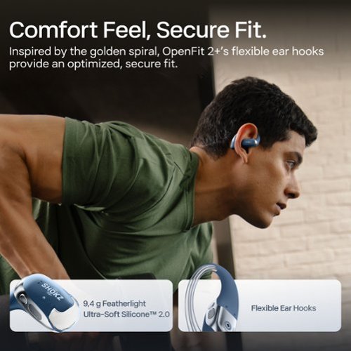 Shokz OpenFit 2+ Open-Ear True Wireless Bluetooth Earbuds - Stone Blue BUY IN AUSTRALIA