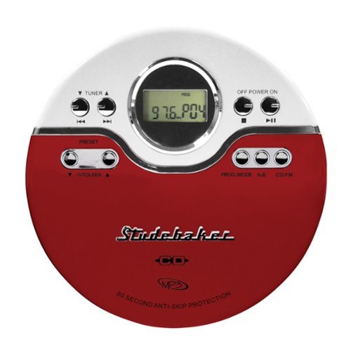 Studebaker - SB3703 Joggable Portable CD/MP3 Player - Red
