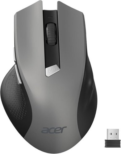 Acer - Wireless Mouse for Laptop, 2.4GHz Computer Mouse 3 Adjustable DPI Office Cordless USB Mice with USBA Receiver - Wireless - Gray-Front_Standard 