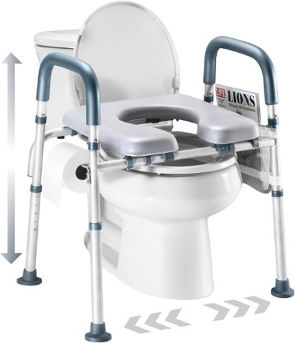 Medical King - Adjustable Toilet Seat Riser with Handles – Heavy Duty, Universal Fit for Seniors & Disabled, Supports 400 lbs - Gray-Front_Standard 