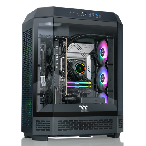 Thermaltake - Reactor 9080 Gaming Desktop AMD Ryzen 9 9900X3D, 32GB Memory, NVIDIA GeForce RTX 5080, 2TB SSD NVMe M.2 - Black