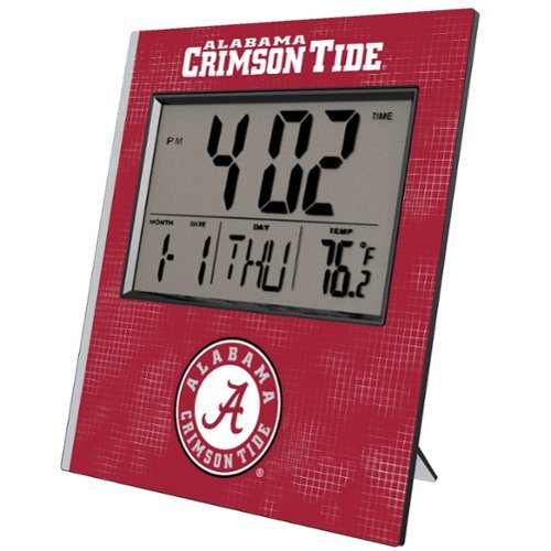 Keyscaper - Alabama Crimson Tide Cross Hatch Digital Desk Clock - Multicolor-Front_Standard 