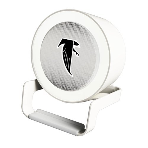 Keyscaper - Atlanta Falcons Linen Print Nightlight Charger & Bluetooth Speaker - White-Front_Standard 