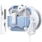 Dteck - Case for Apple AirPods 4th Gen with Magnetic Lock,Compatible with Mag Safe,Carbon Fiber Texture Cover with Carabiner - Whiteblue-Front_Standard