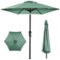Best Choice Products - 10ft Outdoor Steel Market Patio Umbrella w/ Crank, Tilt Push Button, 6 Ribs - Seaglass-Front_Standard