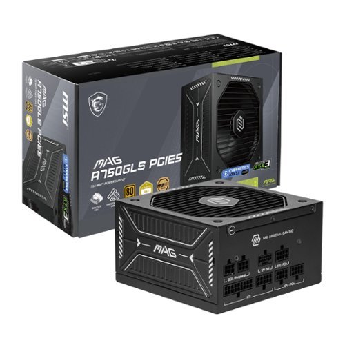 MSI - MAG A750GLS PCIE5 750W Full Modular ATX 3.1 Ready PCIe 5.1 80 Plus Gold Power Supply - Black