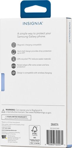 Insignia™ Hard-Shell Case with Magnetic Charging Ring for Samsung Galaxy S26 - Clear BUY ONLINE