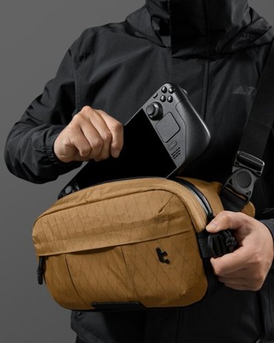 tomtoc Wander-T26 X-Pac Sling Bag, Heavy Duty Tactical Crossbody Carry Chest Bag, Compatible mit Steck Deck OLED, ASUS ROG Ally - Brown HOW TO BUY