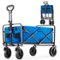 Bestier - CollapsibleWagon Cart ,330 lbs Quantity Portable Utility Wagon with Adjustable Handbar for Camping,Shopping,Outdoor - Blue-Front_Standard