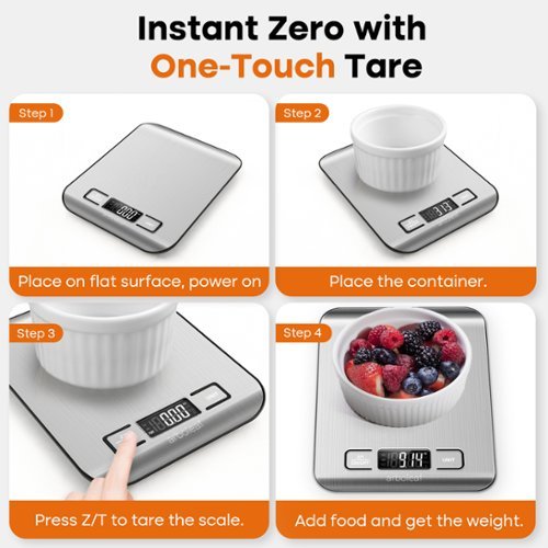 Arboleaf Food Kitchen Scale, 1g/0.01oz Precise Food Scales for Kitchen, Tare Function, Stainless Steel - Silver with Black HOW TO BUY