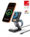 INIU - MagPro 3-in-1 Wireless Charger Qi2 15W Foldable Magnetic Charger for iPhone 17 - 12 Apple Watch AirPods (with Adapter) - Black-Front_Standard