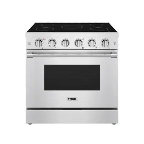 Front. Thor Kitchen - 6 Cu. Ft Freestanding Electric Convection Range - Stainless steel.
