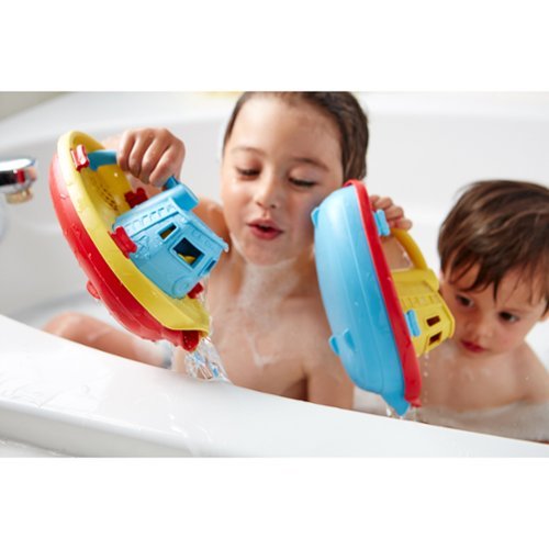 Green Toys : My First Tugboat - Blue, Floating Bathtub Toy, Ages 6mo+ WORLDWIDE DELIVERY