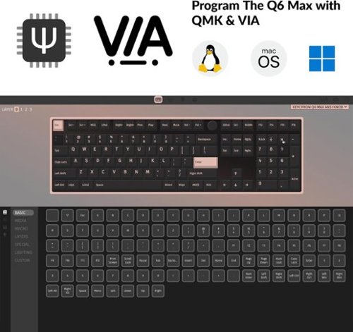 Keychron Q6 Max 100% Custom Wireless RGB Mechanical Keyboard with Programmable QMK/VIA Hot-Swappable Banana Switch - Black WORLDWIDE DELIVERY