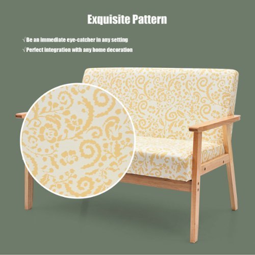 Costway Modern Fabric Loveseat Sofa Couch Upholstered 2 Seat