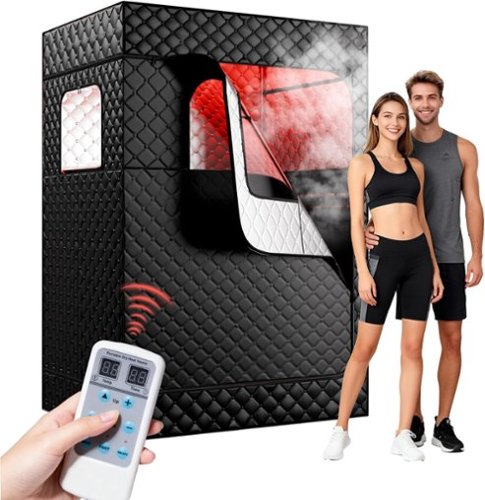 Circus Cirle - 2 Person Infrared Sauna Box, Portable Personal Steam Sauna Tent - Black-Front_Standard 