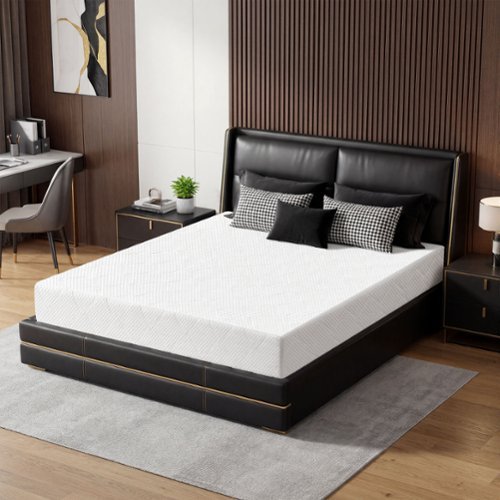 Dyonery - Extra Firm Mattress King Size 10 Inch, Premier High Density Foam Mattresses in Box, Supportive Bed-Mattress - White-Front_Standard 