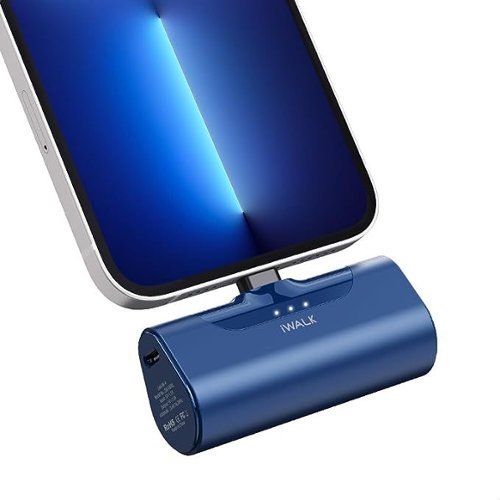 iWalk - Small Portable Charger 4500mAh Ultra-Compact Power Bank Cute Battery Pack - Blue-Front_Standard 