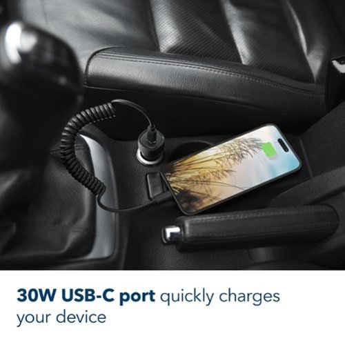 Insignia™ 30W 4 ft. Car Charger Kit for Smartphones, Tablets and More - Black WORLDWIDE DELIVERY