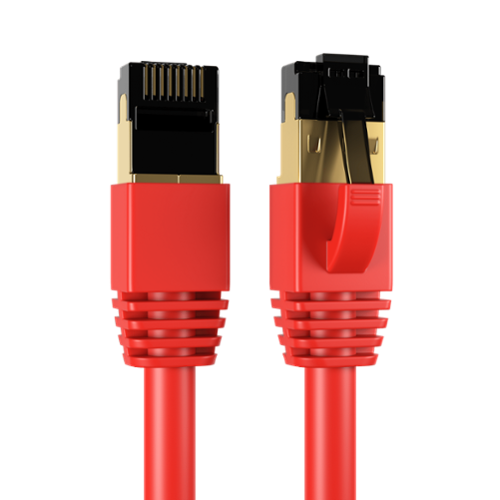 Cables Direct Online - Cat8 Ethernet Cable 25FT, 40Gbps High-Speed RJ45 Shielded Copper Cord for Router, PC & Gaming - Red-Front_Standard 