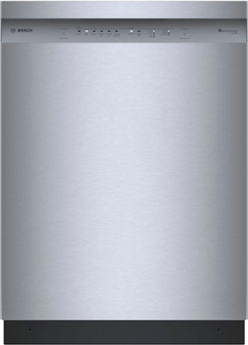 "Bosch - 300 Series 24"" Front Control Smart Built-In Stainless Steel Tub Dishwasher with PrecisionWash, 48 dBA - Stainless Steel"