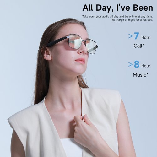 IMIKI SG1 Smart Audio Glasses, Bluetooth Smart Eyewear w/ Open Sound Field, Touch Control, Call Noise Reduction, Ergonomic Fit - Black BUY IN UAE