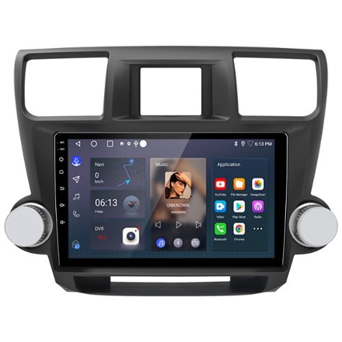 Junsun - For Toyota Highlander 2009-2013 10" 2+64GB Android 14 carplay Car Stereo Radio GPS Navi WIFI RDS DSP SWC Bluetooth FM - Black-Front_Standard 