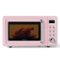 Costway - 0.7 Cu.ft Retro Countertop Microwave Oven 700W LED Display Glass Turntable - Pink-Front_Standard