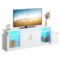Bestier - Modern 55-70" TV Stand with RGB LED, spacious storage, adjustable shelves & glossy acrylic doors for living room/bedroom - White-Front_Standard