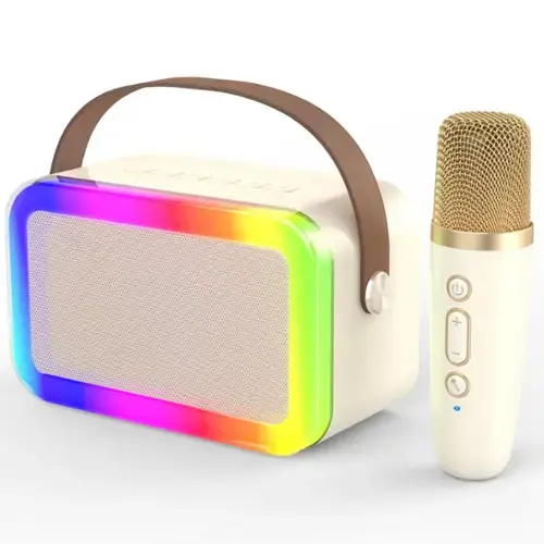 Beige 1 mic -Rainbow lights