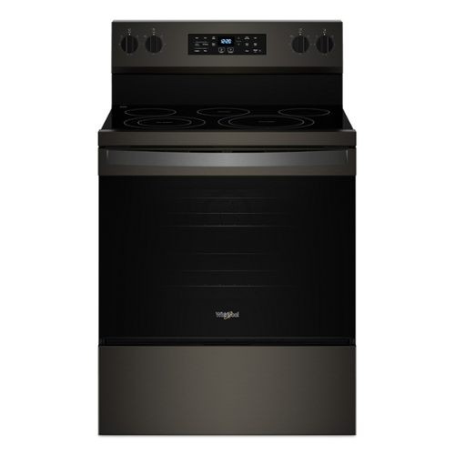 Whirlpool - 5.3 Cu. Ft. Freestanding Electric Range with Air Cooking Technology, No Preheat Air Fry and Air Baking and Self Clean - Black Stainless Steel-Front_Standard 