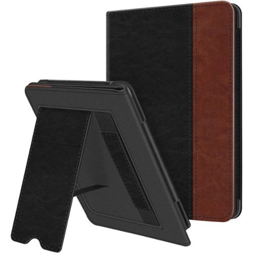 Kitcheniva - PU Leather Stand Case For 6 Inch All New Kindle 11th Gen 2024 2022 Brown Black - Black Brown-Front_Standard 