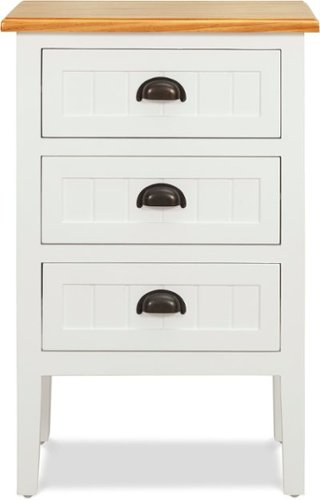 Click Decor - Martin 3-Drawer Storage Cabinet - White-Front_Standard 