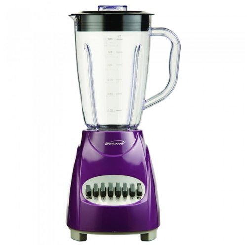 Brentwood - (JB-220PR) 12 Speed Blender Plastic Jar - 350 W - Purple-Front_Standard 
