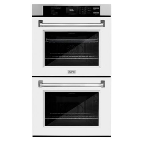 ZLINE - 30 in. Convection Double Wall Oven w/ Air Fry and Self Clean w/ White Matte Doors - Stainless steel