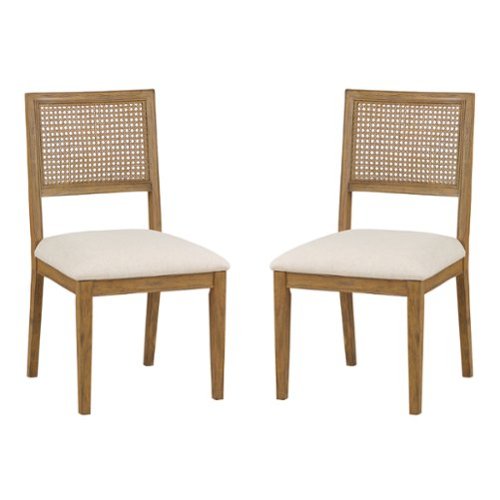 OSP Home Furnishings - Alaina Cane Back Dining Chair 2-PK - Linen-Front_Standard 