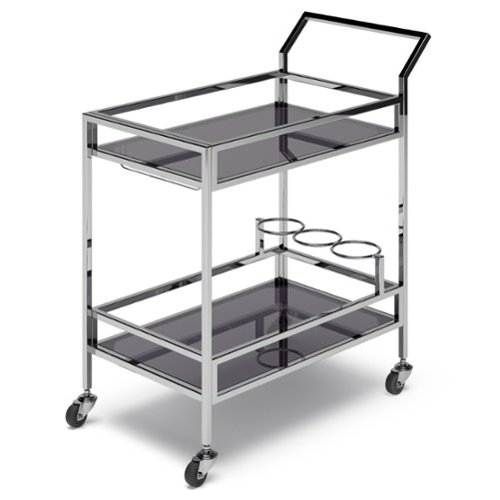 Simpli Home - Watts 26 inch Bar Cart - Chrome-Angle_Standard 