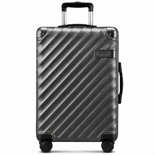 Front. LUGGEX - LUGGEX 20 Inch Carry On Luggage Expandable Airline Approved PC Hardside Suitcase with TSA Lock KVC - EX-Core - Black.
