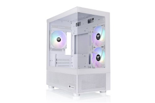 Thermaltake - View 170 TG ARGB  Micro-ATX Mid-Tower PC Case - Snow