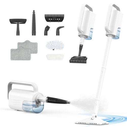 Teendow - 6-in-1 Steam Mop for Floor Cleaning, Multi-Function Steam Vacuum Cleaner for Hardwood Floors and Carpet - White-Front_Standard 