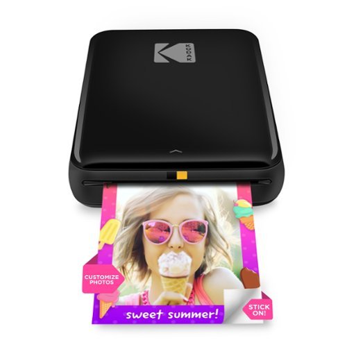 Kodak - Step Mobile Instant Photo Printer 2x3", Compatible with iOS, Android & Bluetooth - Black-Front_Standard 