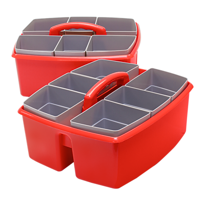 Storex - Large Caddy with Sorting Cups, 2 Pack (00981U02C) - Red