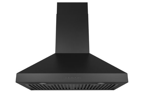 Hauslane - 30 inches - Convertible - Wall Range Hood - Matte Black-Front_Standard 