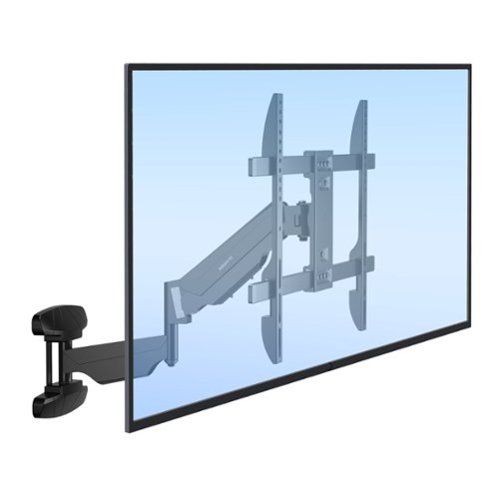 Mount-It! - Gas Spring TV Wall Mount for 37–80" Screens, Full Motion, Height Adjustable, VESA 600x400, 88lb Capacity - Black-Front_Standard 