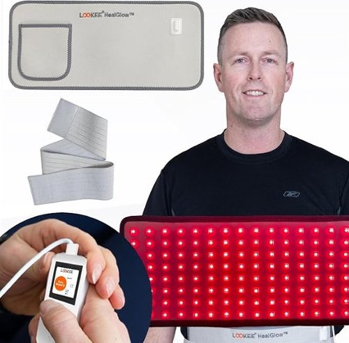 LOOKEE - LOOKEE® HealGlow™ Pro Programmable Medical Infrared & Red Light Therapy Belt for Whole Body Pain Relief - Gray-Front_Standard 